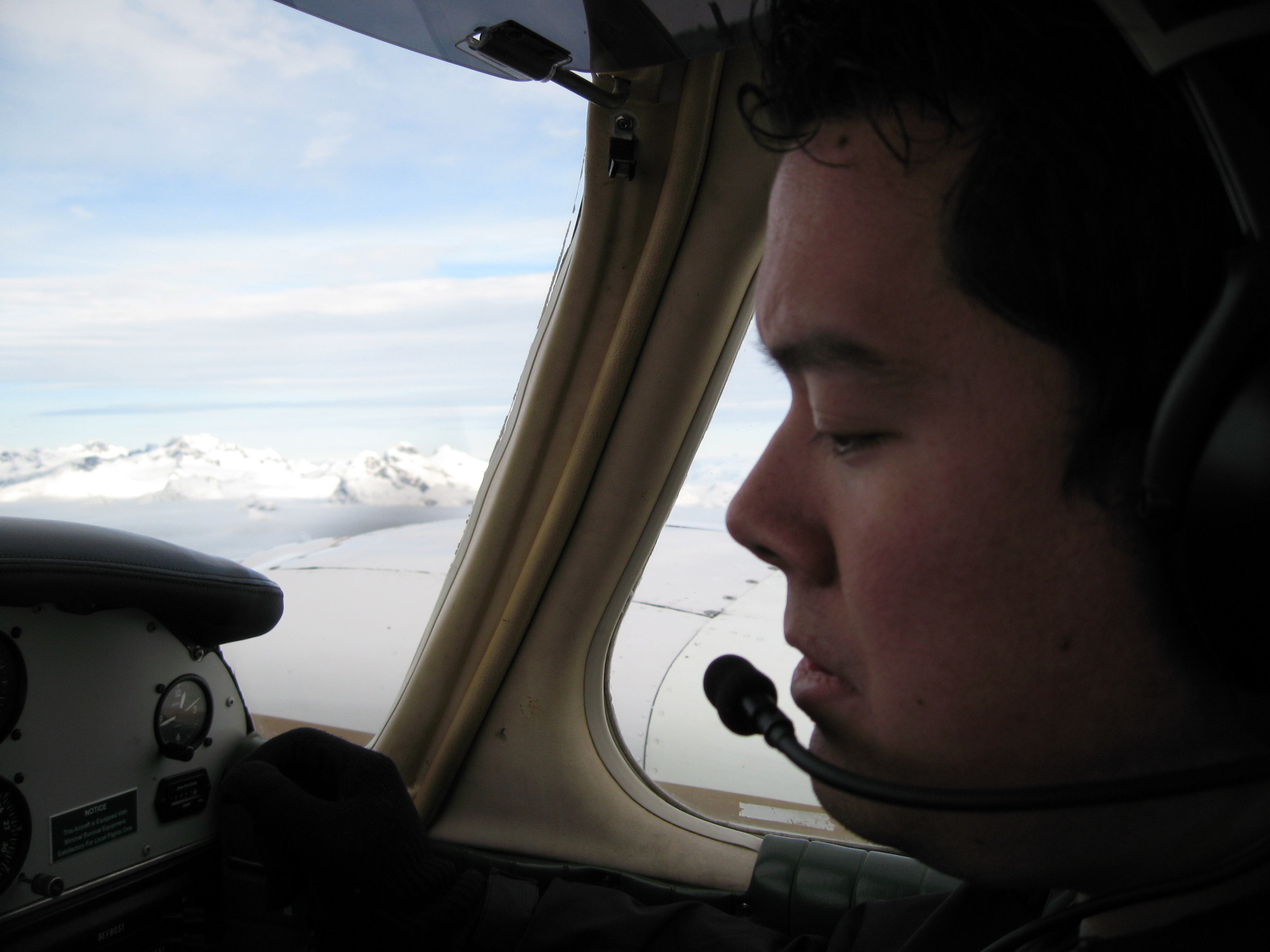 Multi-engine and IFR Instructor Justin (JC) Chung in the Seneca. February, 2008.  Langley Flying School.